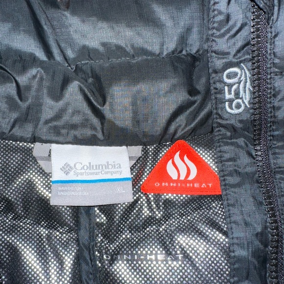 NWOT Black Columbia Omni-Heat down puffer jacket, size XL - Picture 2 of 7